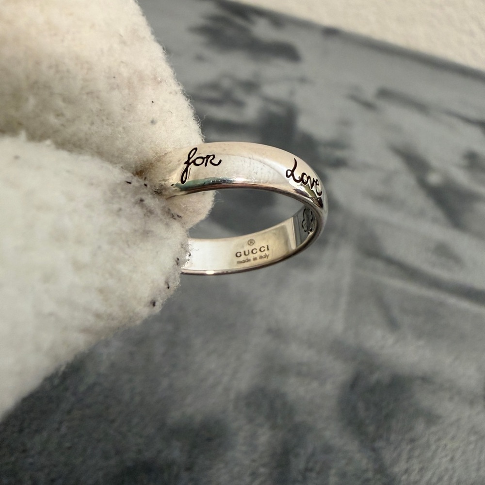 Brand New Gucci Blind for Love Sterling Silver 925 Ring Size 23 (US 10.25) - Picture 11 of 12